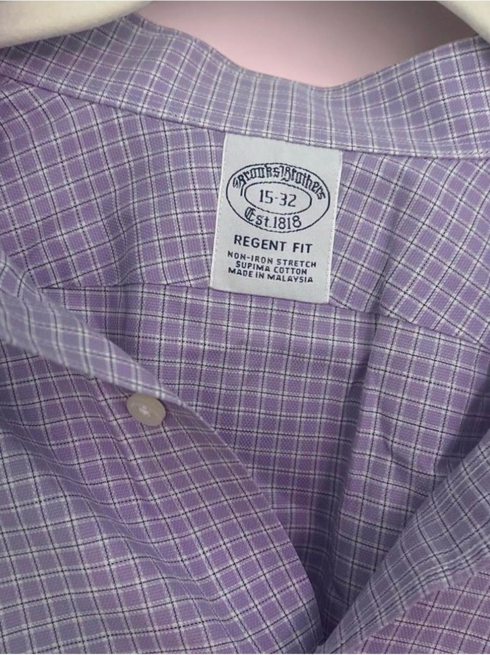 Brooks Brothers Purple Checked Regent Fit Dress Shirt